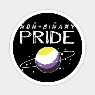 Nonbinary pride outer space planet aesthetic Magnet